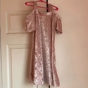 Pink Velvet Off shoulder shirt with straps